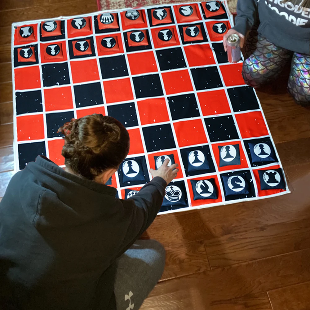 4in1JumboChessBoardGame4FTGiantTicTacToeCheckersMore100