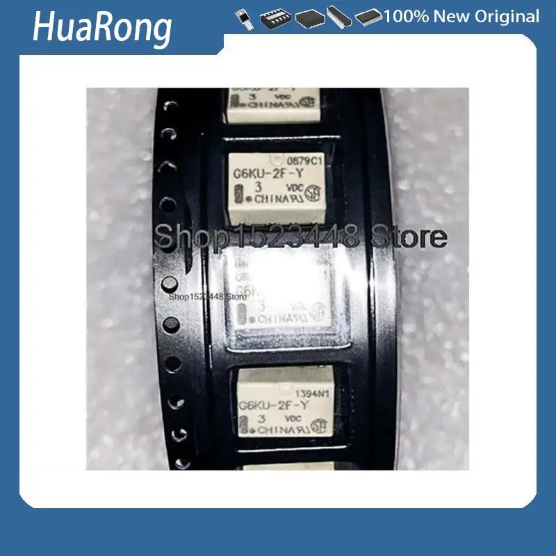 

Новинка, 10 шт, G6KU-2F-Y 3V G6KU G6KU-2F-Y-3VDC 5V 12V 24V smd 8pin