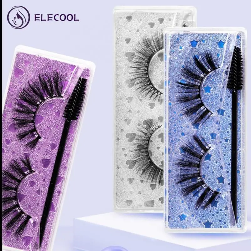 

Густые накладные ресницы с кисточкой, набор 3D натуральных тонких ресниц, многоразовые пушистые ресницы, макияж для искусственных ресниц