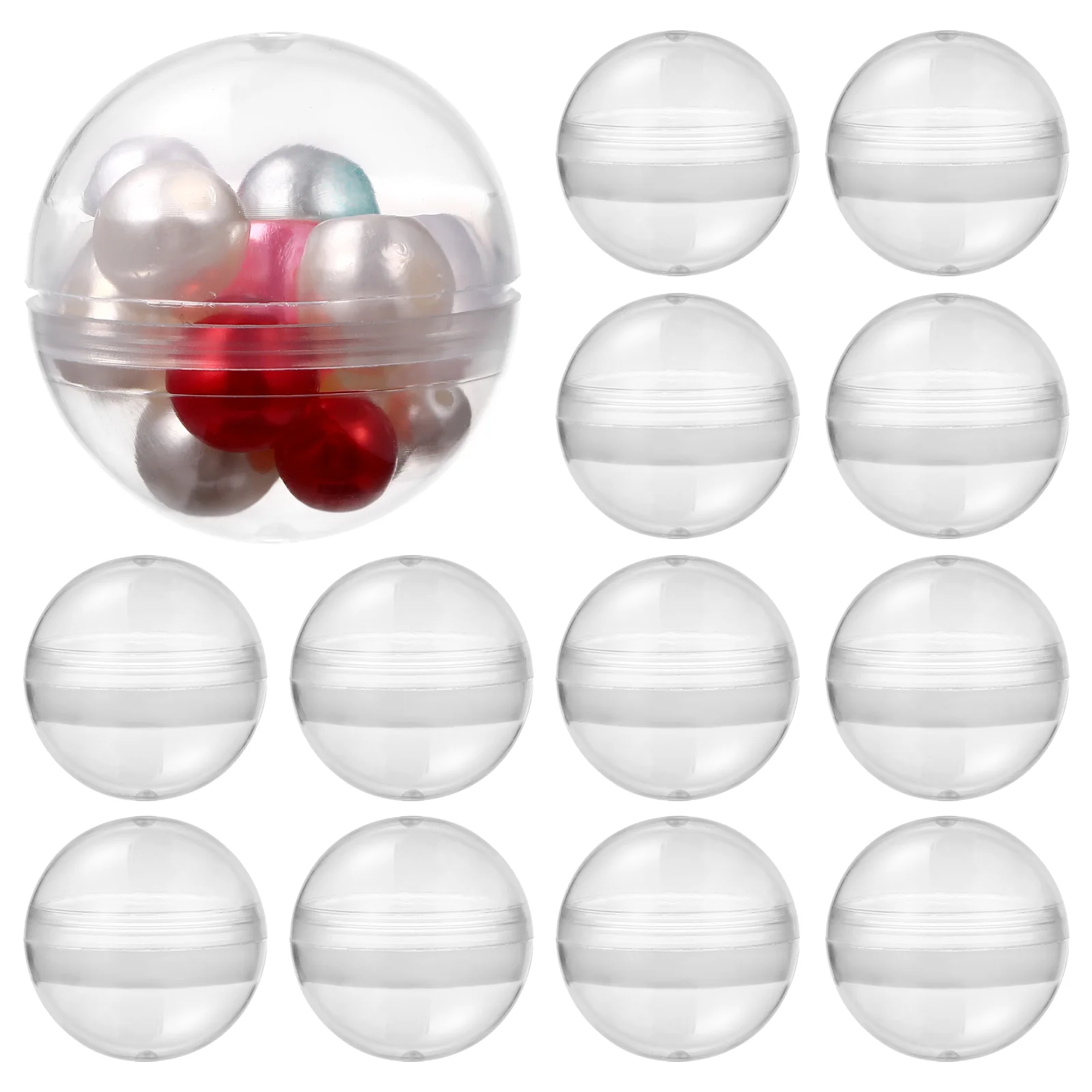 Gashapon Shell 100 Pcs Round Gashapon Shell Lottery Balls Empty Clear Gumball Container Plastic Wrapping Multi-Function Fillable Surprise Ball