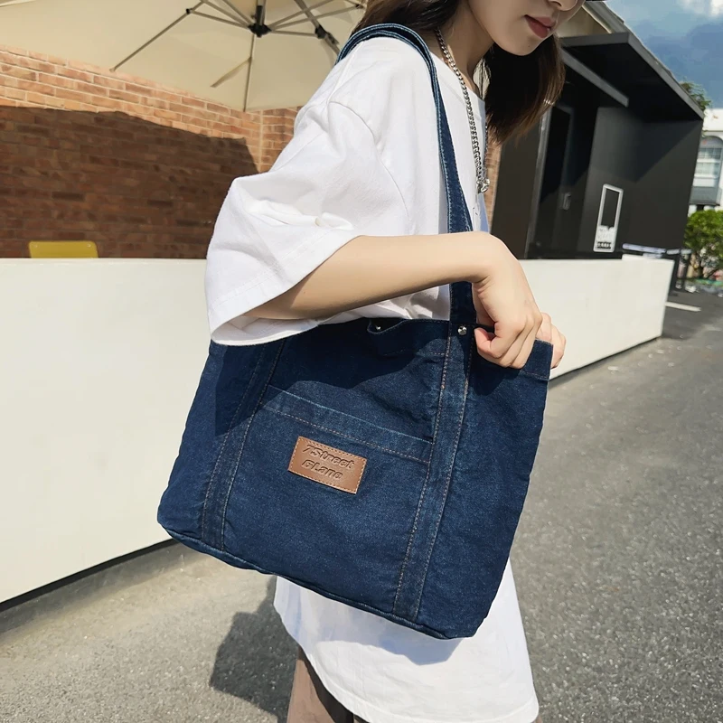 Blue Denim Women's Bag New Jeans Messenger Bag Y2K Shoulder