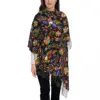 Women's Tassel Scarf Retro Mexican Floral Large Winter Fall Shawl and Wrap Ethnic Flowers Daily Wear Cashmere Scarf 1