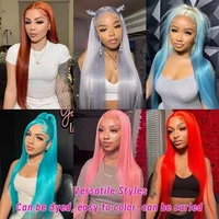 Perruque Lace Frontal Wig brésilienne naturelle, cheveux lisses, blond 613, 13x6, HD, 40 pouces, 13x4, Colode, pour femmes noires 5