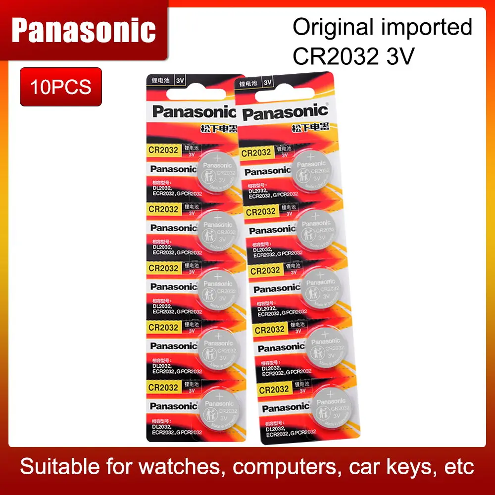 replacement battery PANASONIC 2021 Promotion Sale 3V CR2032 CR 2032 Watch Clock Batteries Button Coins Pilas Calculator Lithium Battery dyson battery Batteries