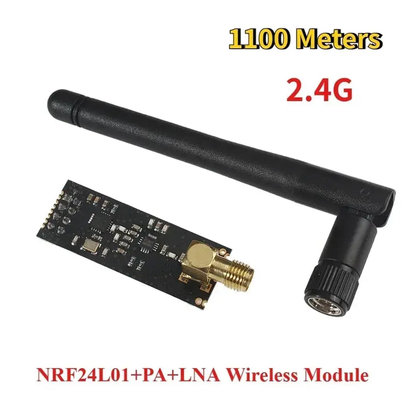 큐레이티드 컬렉션 NRF24L01+ PA+ LNA 무선 모듈 1100미터 장거리 전송, 수신기 및 안테나 포함 전송기