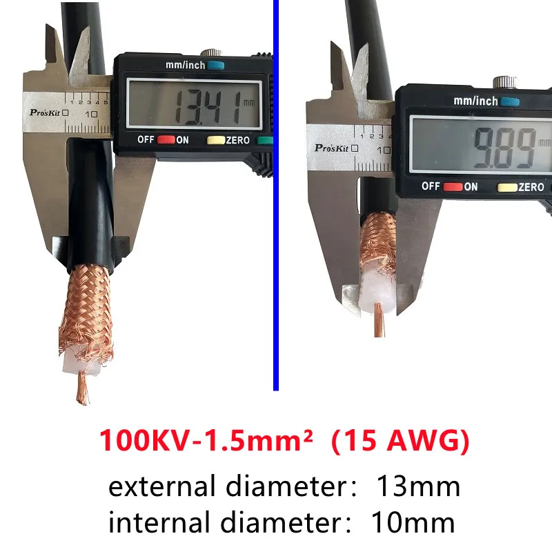 PE 정전기 먼지 제거 고전압 케이블, 분진 제거 스프레이, 고전압 차폐 케이블, 20-150KV, 17-9 awg, 120, 50KV DC
