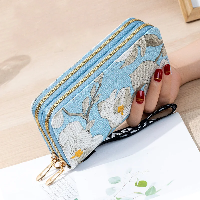 Double Zipper Clutch Long Wallet, Glossy Stylish Coin Purse, Credit Card  Holder & Mobile Phone Bag - Temu United Arab Emirates