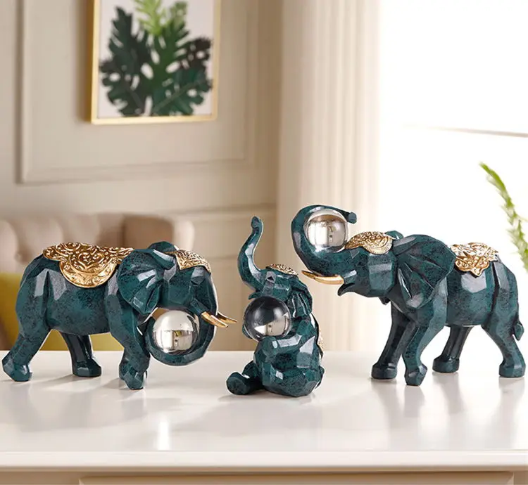 

Новейшие подарки на новоселье 3 шт. набор украшений на удачу со слоном в европейском стиле слон Deko Настольный полимерный слон домашний декор