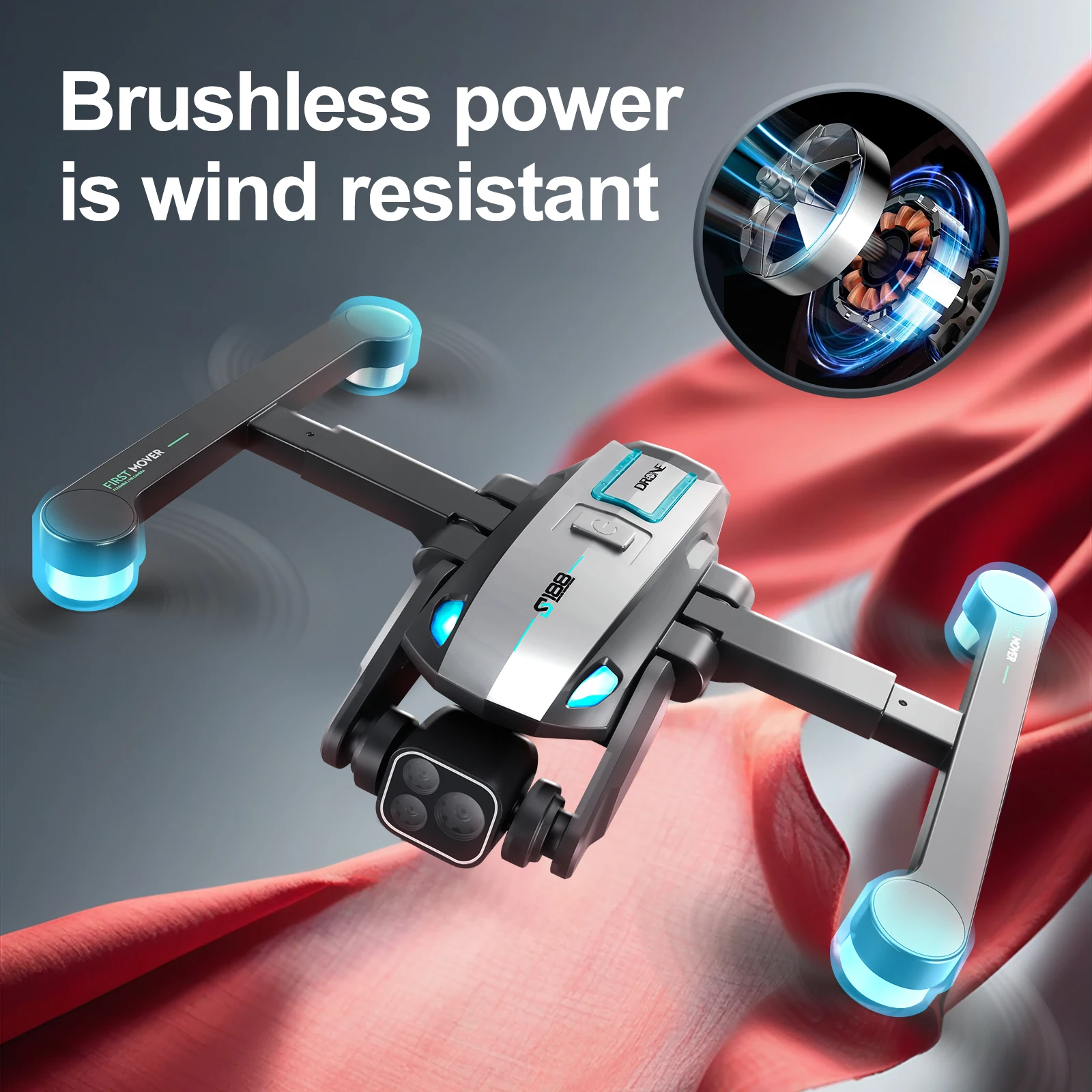 S188 Drone GPS Return 4K 8K HD Three Camera 5G WiFi FPV 360° Laser Obstacle Avoidance Brushless Motor RC Quadcopter Dron RC Toys 4