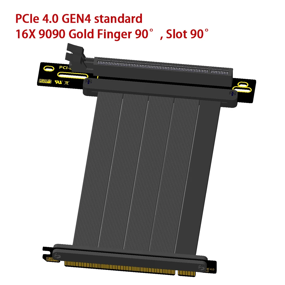 Cabo de Extensão para Placa Gráfica Pcie 4.0 16x Placa Vertical para 30 40 Placas Gráficas Série Completa Velocidade Máxima Novo 2024 - Imagem 5