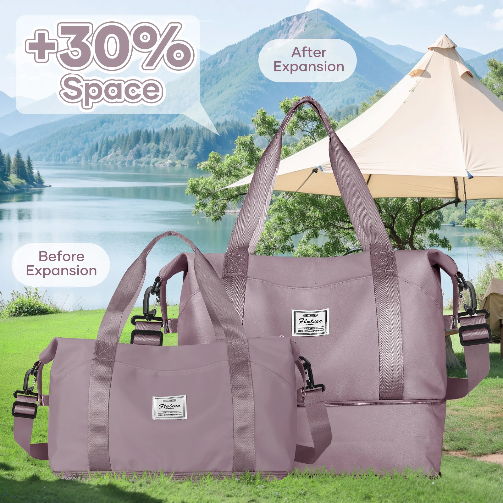 Travel Tote Bag, Lightweight Handbag Large Capacity Crossbody Shoulder Bag,  Business Trip Luggage Sports Bag, Gym Bag, Mom Bag