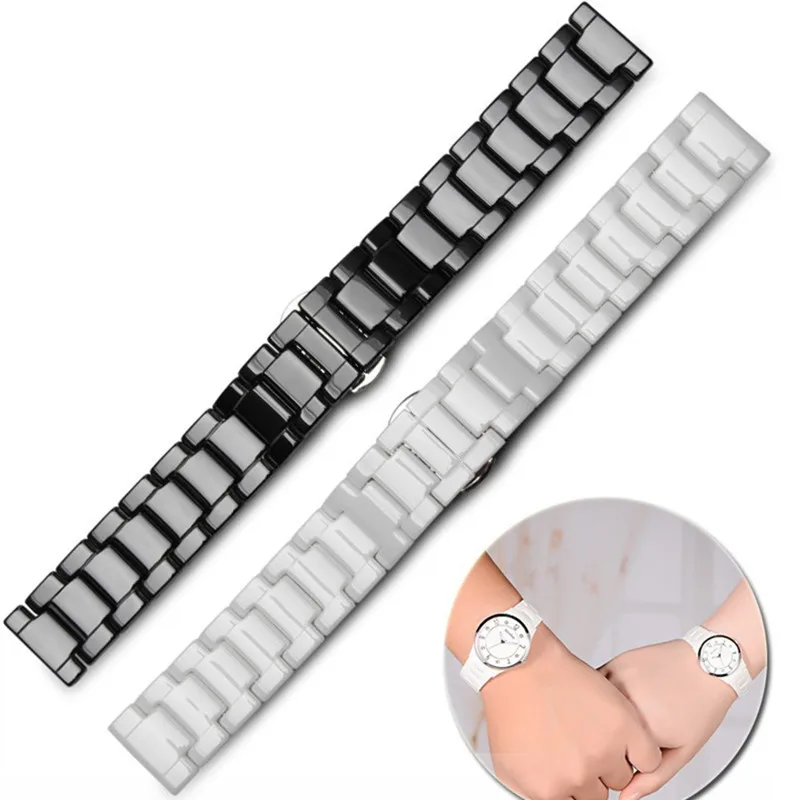 

14 16 18 20 22 mm Ceramic strap chain bracelet for xiaomi Amazfit Samsung Gear s3 S2 strap Galaxy Watch band Watchbands