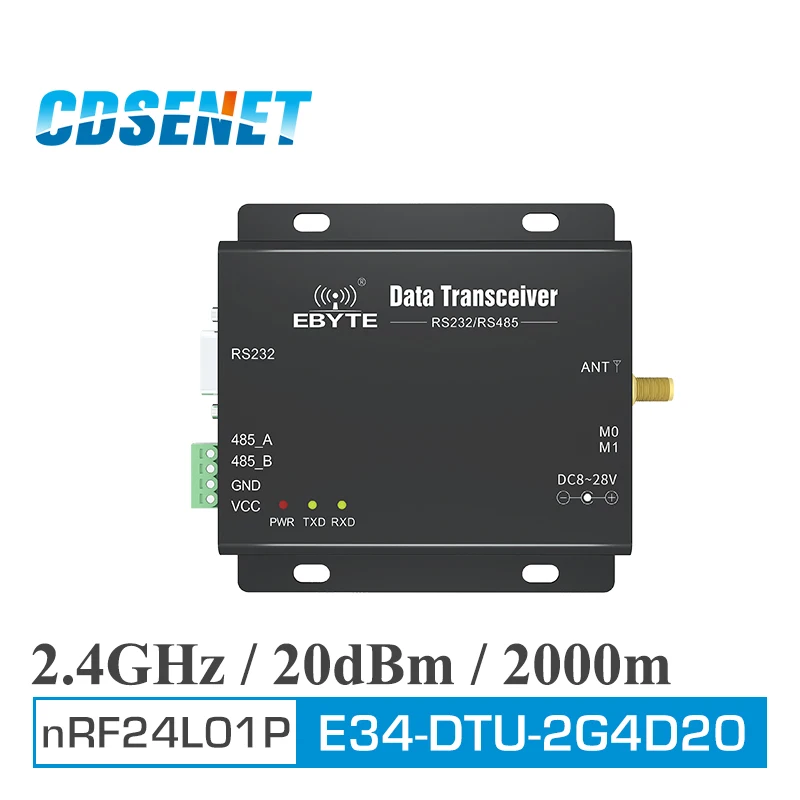 

2.4GHz RS485 RS232 Converter Wireless Transceiver Module CDSENET E34-DTU-2G4D20 2.4 ghz GPRS DTU rf Transmitter Receiver