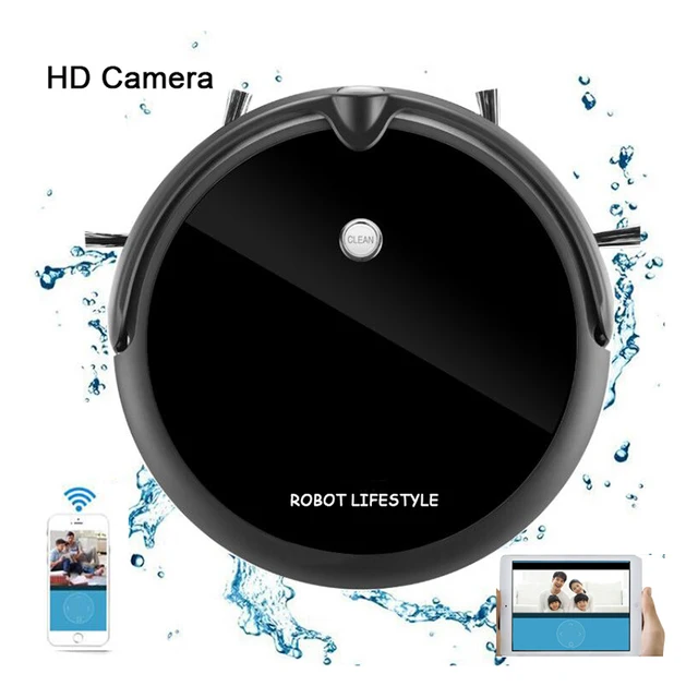 Robot Vacuum Cleaner HD Camera Smart Memory Video Call Navigation Mapping and Resume Smartphone App Control Auto