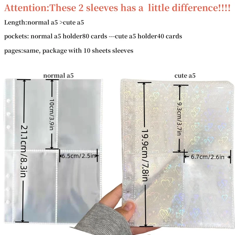 A5 Star Transparent Cover Binder Photocard Holder Idol Kpop Photo Album Photo Collect Book Zipper Bag Storage School Stationery 6