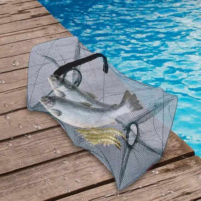 Minnow Csapdák Horgászó Homár -Rák Garnélarák Hordozható Hajtható Öntött Nettó Újrahasznosítható Csapda Összecsukható Horgászcsapdák Nets Horgászat - Image 4