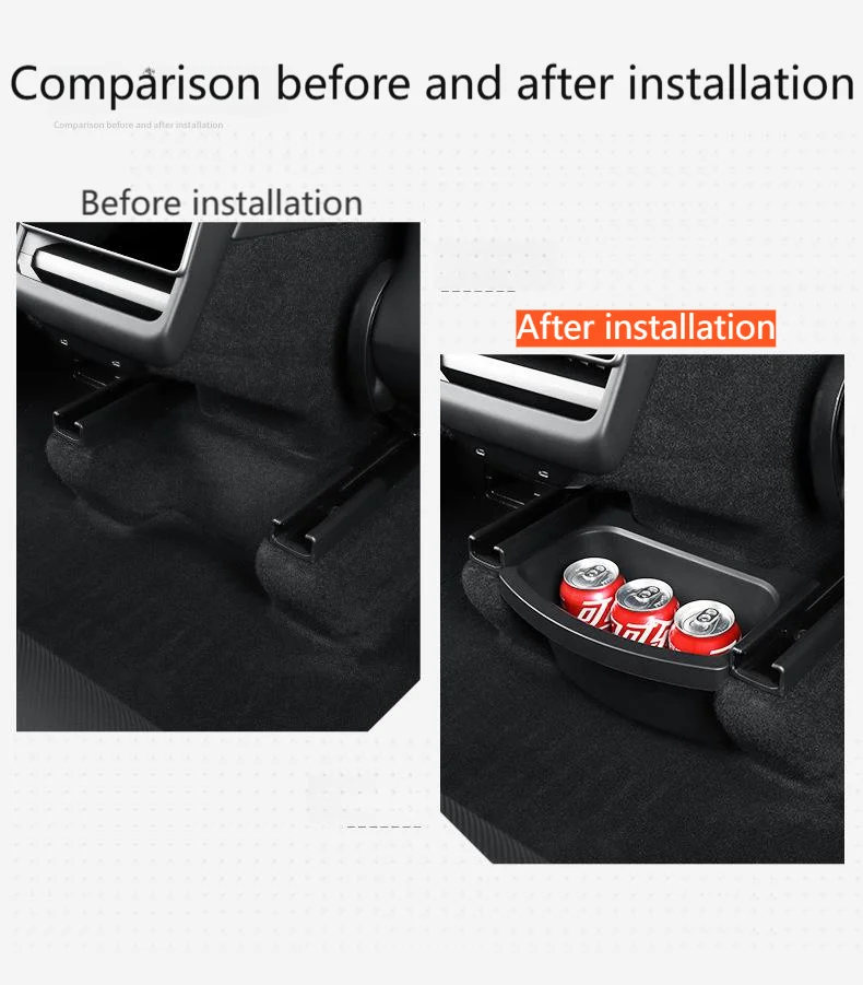For Tesla Model Y Juniper Rear Seat Storage Box Under Air Vent Storage Case Tras