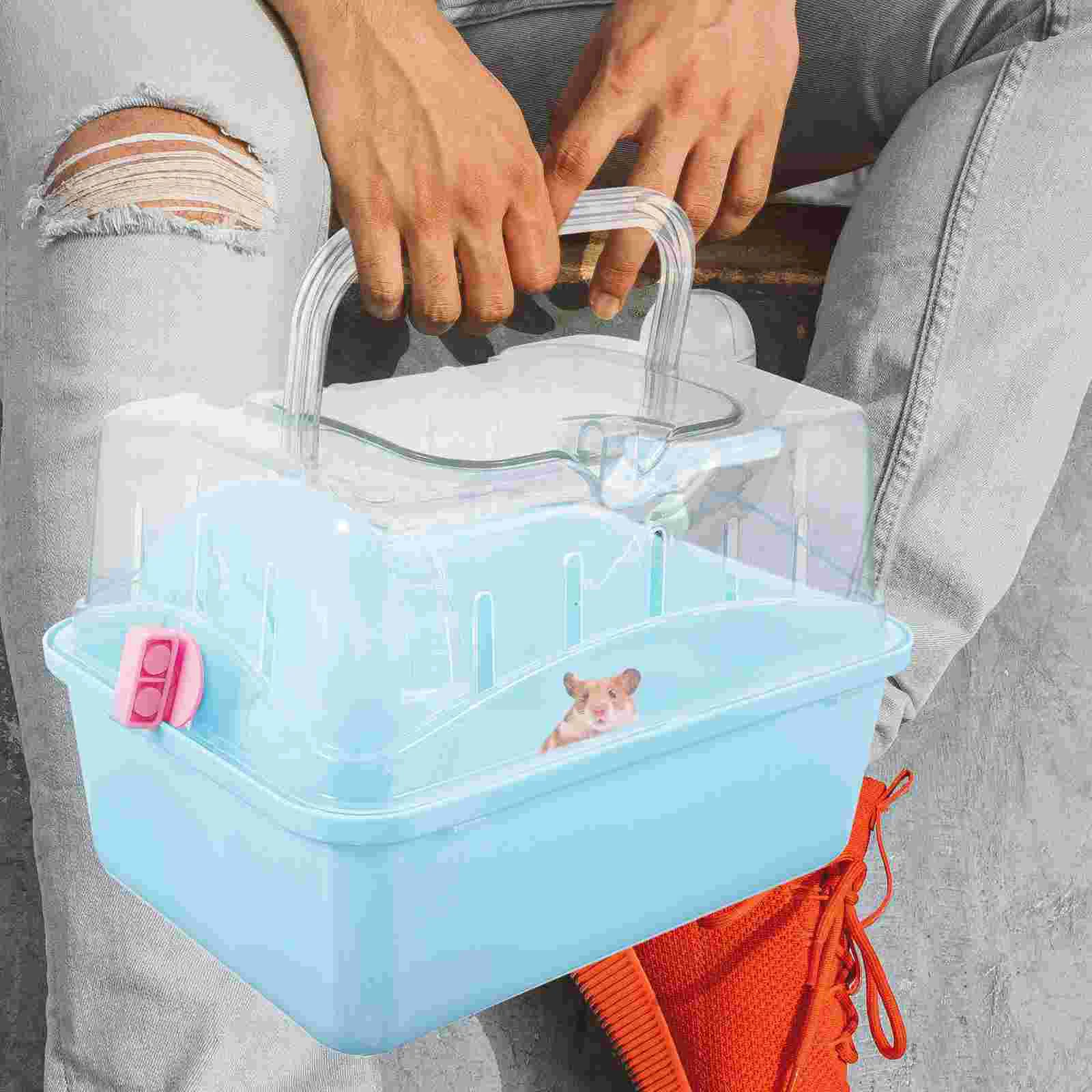 

Small Animal Cage Portable Outdoor Carrier Travel Hamster Cage Handles Hedgehog Hamster Rat Bearded Dragon Ferret