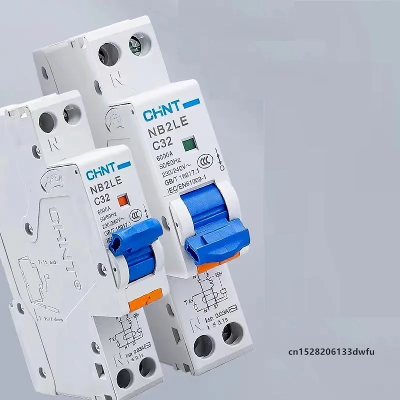 

CHINT NB2LE 1P+N Residual Current Operated Circuit Breaker Leakage Protection Switch 0.03A 30MA 6A 10A 16A 20A 25A 32A 40A RCBO