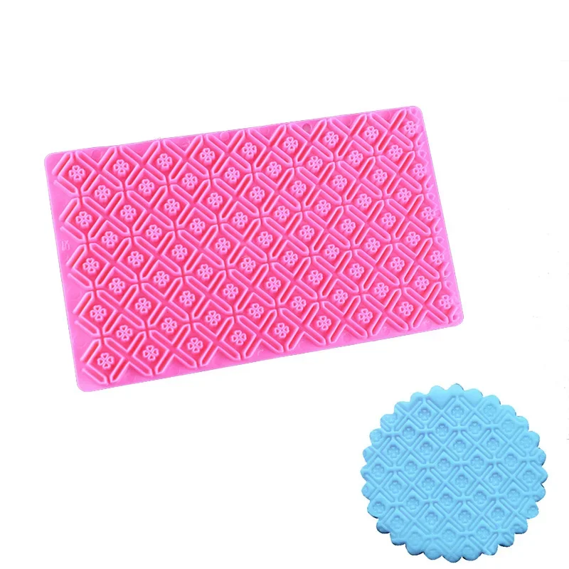 Description Picture 4 of itemPlastic Printing Biscuits Cake Cookie Cutter Fondant Lace Cake Decoration Petal Quilt Embosser Mold Cake Tools Pastry Baking Hot