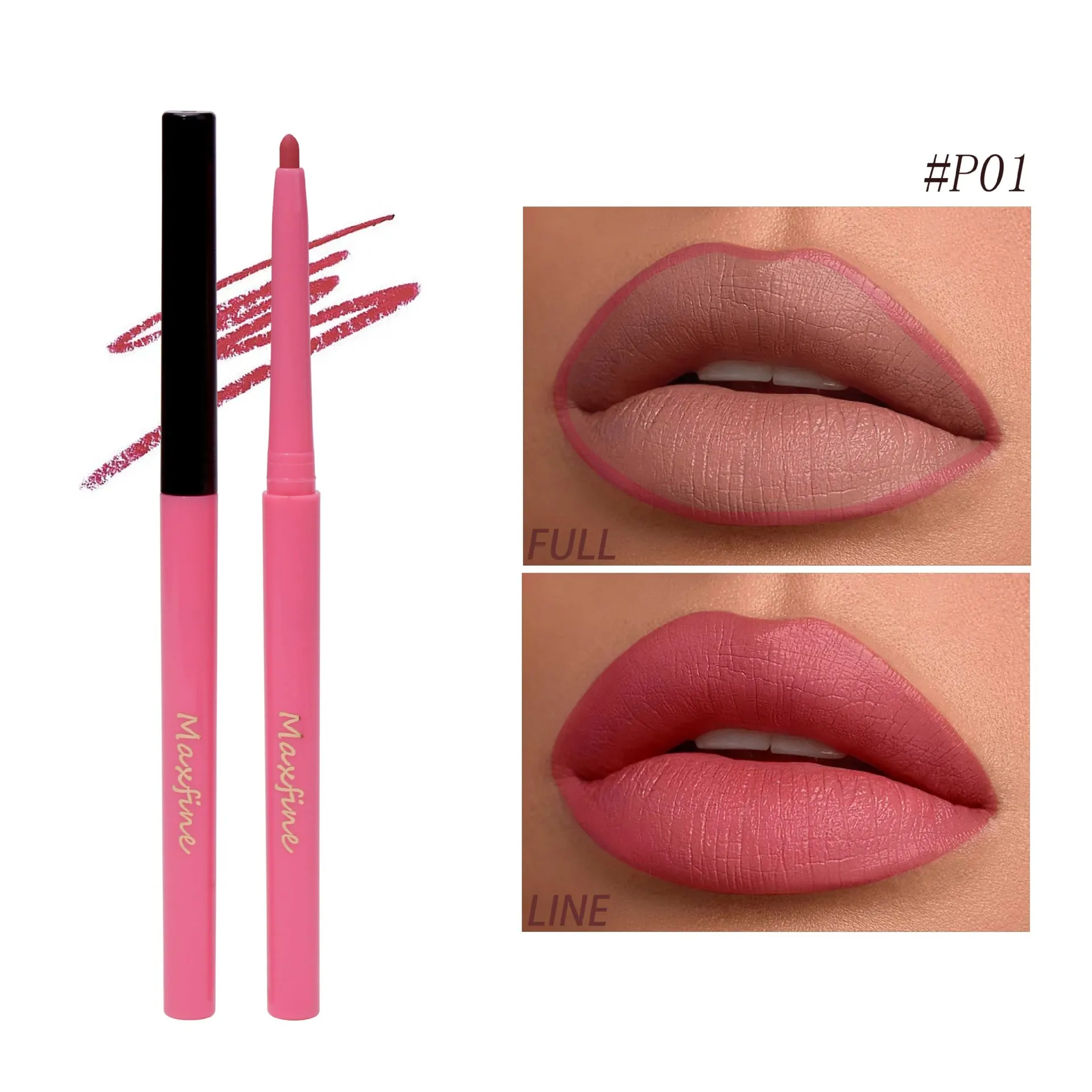 Lipstick Pencil Waterproof Matte Contour Tint Lipstick Lasting Non-stick Cup Lipliner Pen Lips Makeup Cosmetic 20 Color lipstick pencil
