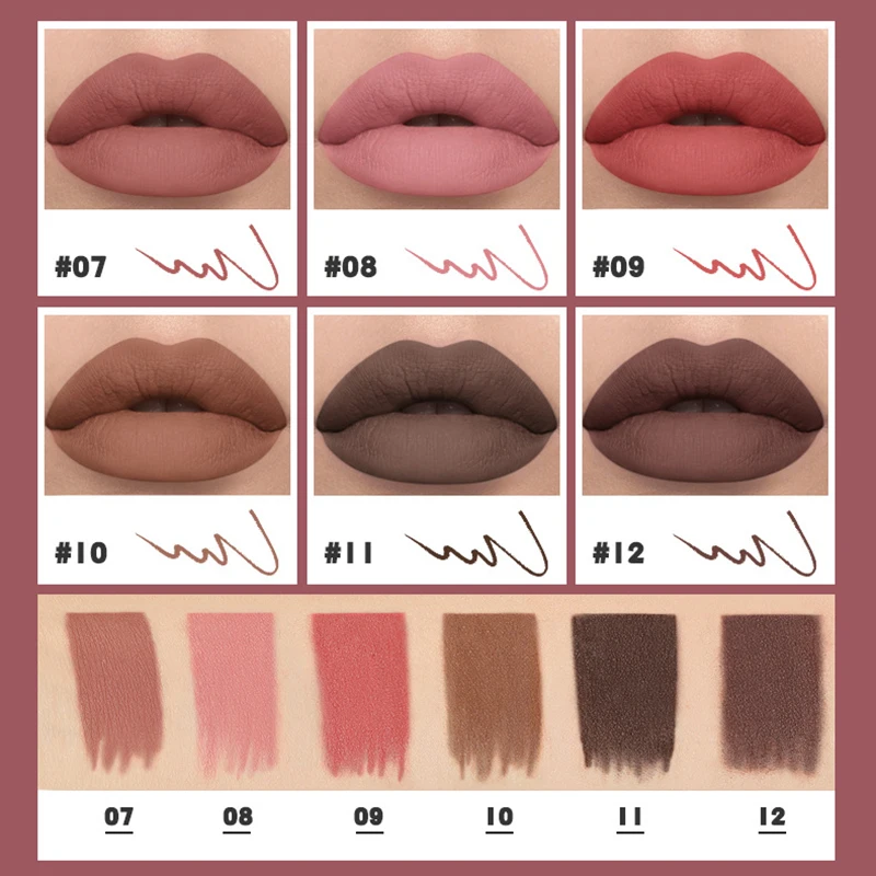 Matte Nude Brown Lip Liner Pencil Red Natural Outline Lip Tint Lipstick Crayon Pen Waterproof Lasting Lip Contouring Cosmetics 5