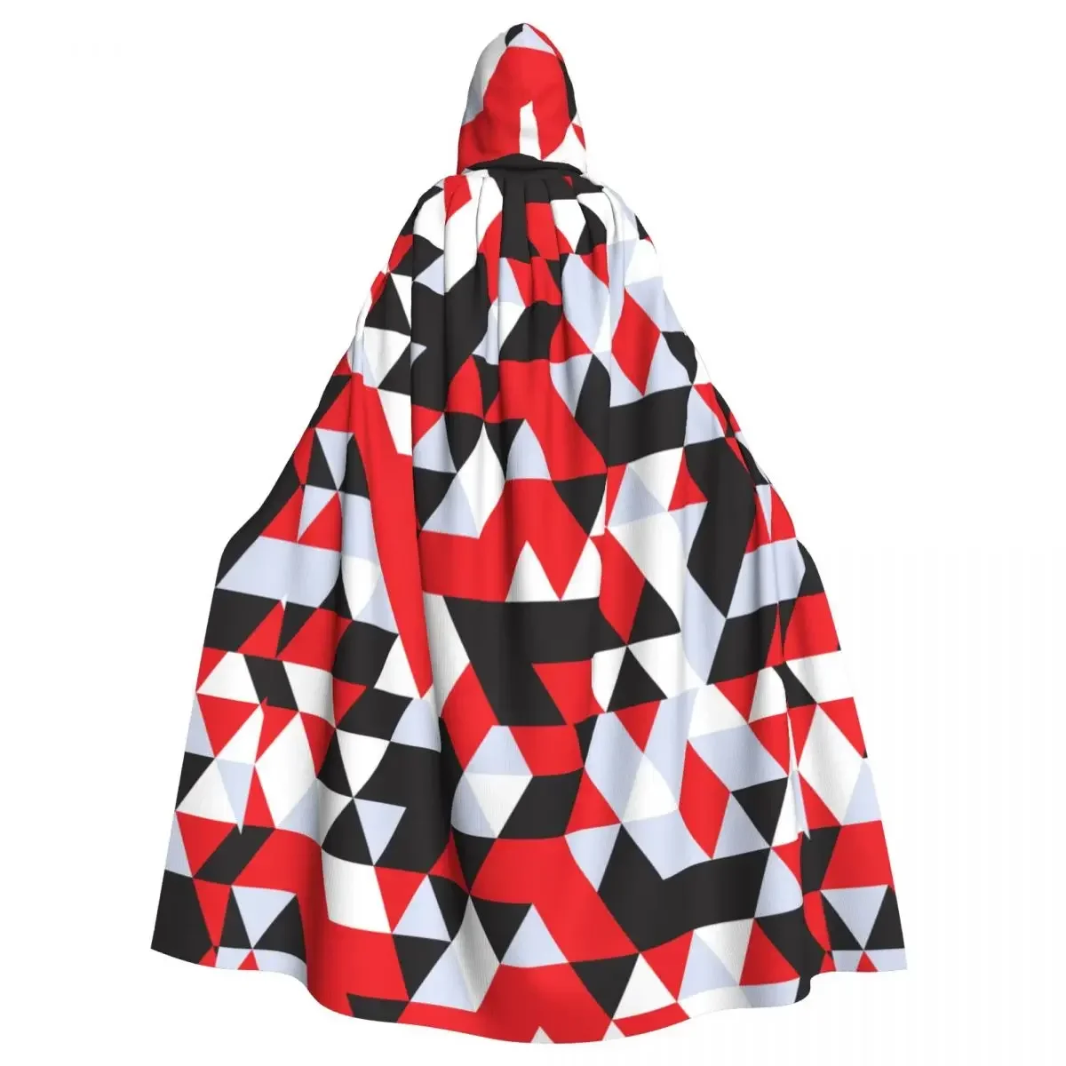 

Retro Pattern Of Geometric Shapes Unisex Witch Party Reversible Hooded Adult Vampires Cape Cloak