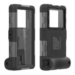 Enhanced Waterproof Diving Case for Smartphones - Professional Full Cover, 15M Depth Protection (Black)