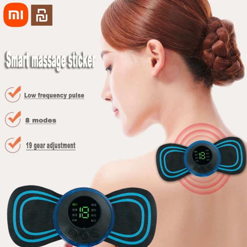 1pc Pulse Smart Mini Neck Massager Sticker USB Rechargeable Multi-function  Massage Device Portable Shoulder & Neck Massager