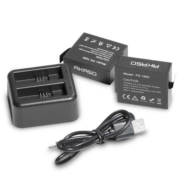 Original Battery and Charger Kits for AKASO Brave 8 Action Camera Akaso  Accessories for Brave 8