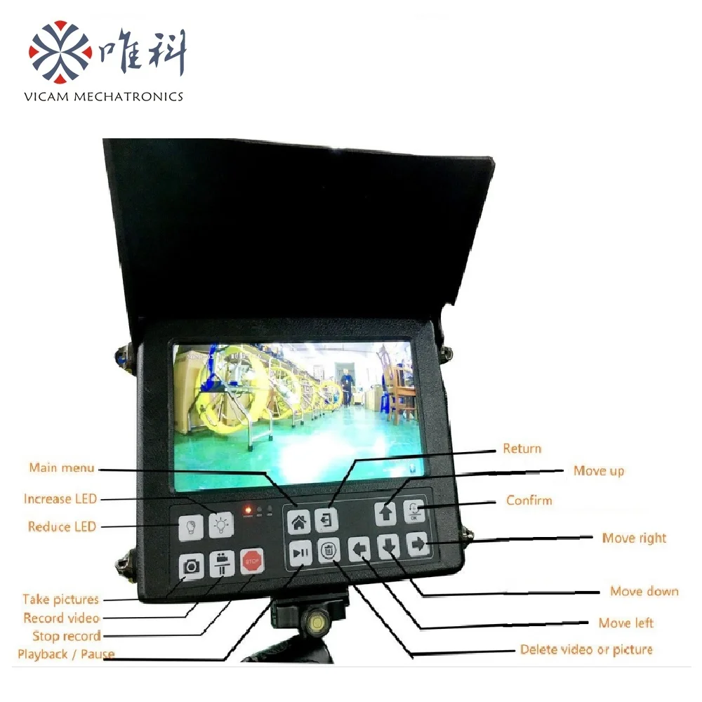 50mm Pan-Tilt Borescope Inspection Camera 20m 50m Pipe Video Camera 8 inch  AHD control case V8-WS50PTN Endoscope Camera - AliExpress