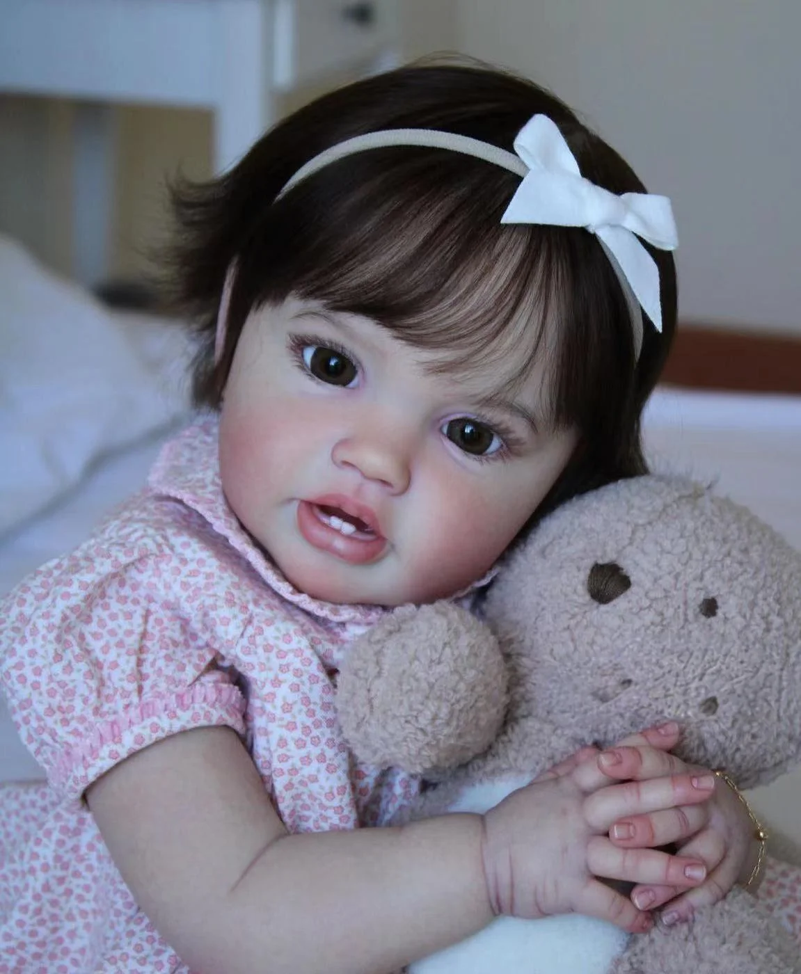 

FBBD Customized Limited Supply 32inch Reborn Baby Doll 24inch Lottie With Hand-Rooted Black Short Hair Already Finished Doll