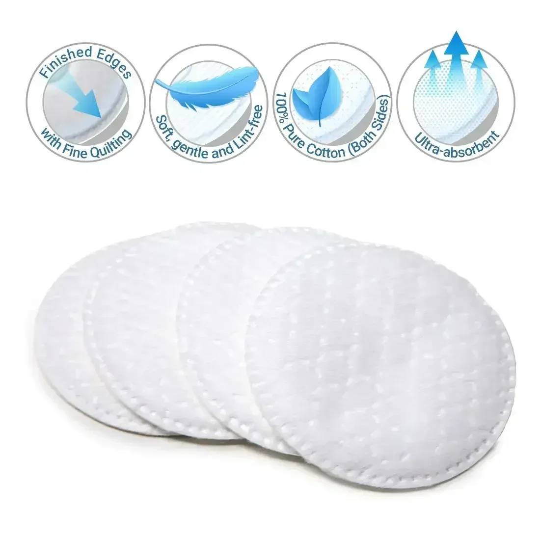 Makeup Remover Pads ForPro Stitched Cotton Rounds Pure Cotton Pads for Removing Makeup Nail Polish and Cleansing Face 600-Count