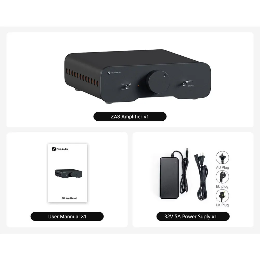 Fosi Audio ZA3 デジタルパワーアンプ HiFi パワーアンプ XLRバランス