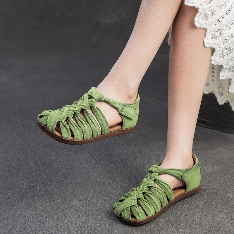 GKTINOO Hand Woven Hollow-out Breathable Versatile Flat