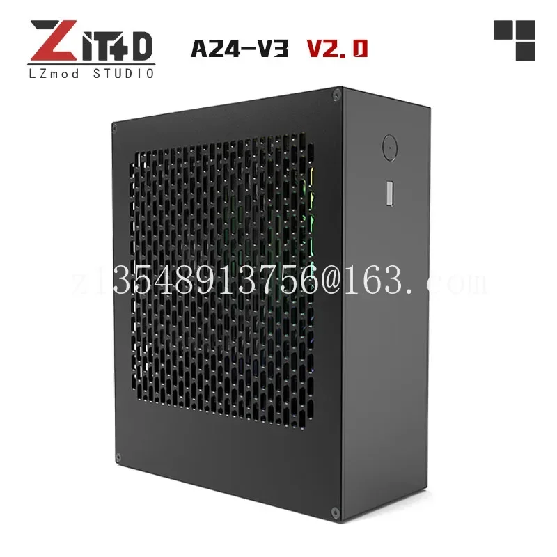 new Lzmod 4-liter mini A24-V3 2.0 core display 1u power supply itx chassis all aluminum alloy