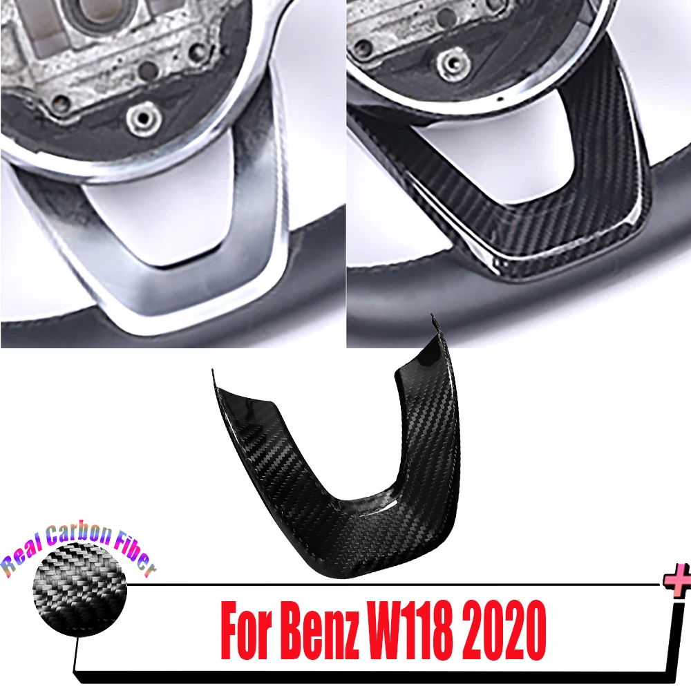 

For Mercedes-Benz W118 2020 Real Carbon Fiber Steering Wheel Chin Decorative Cover Car Interior Retrofitting Accessories