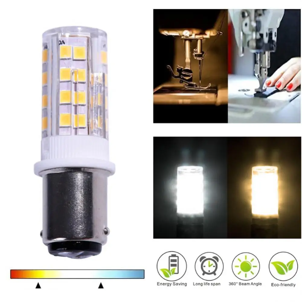 Ba15d Double Contact Bulb Led Lights SMD2835 220V 51LEDs Super Bright For Sewing Machine Singer Pfaff Privilege Bernina For Home led lamp