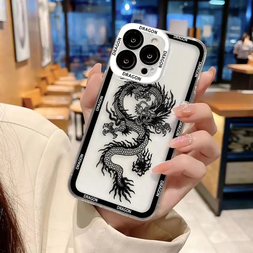 Oriental Dragon Clear Phone Case Cover