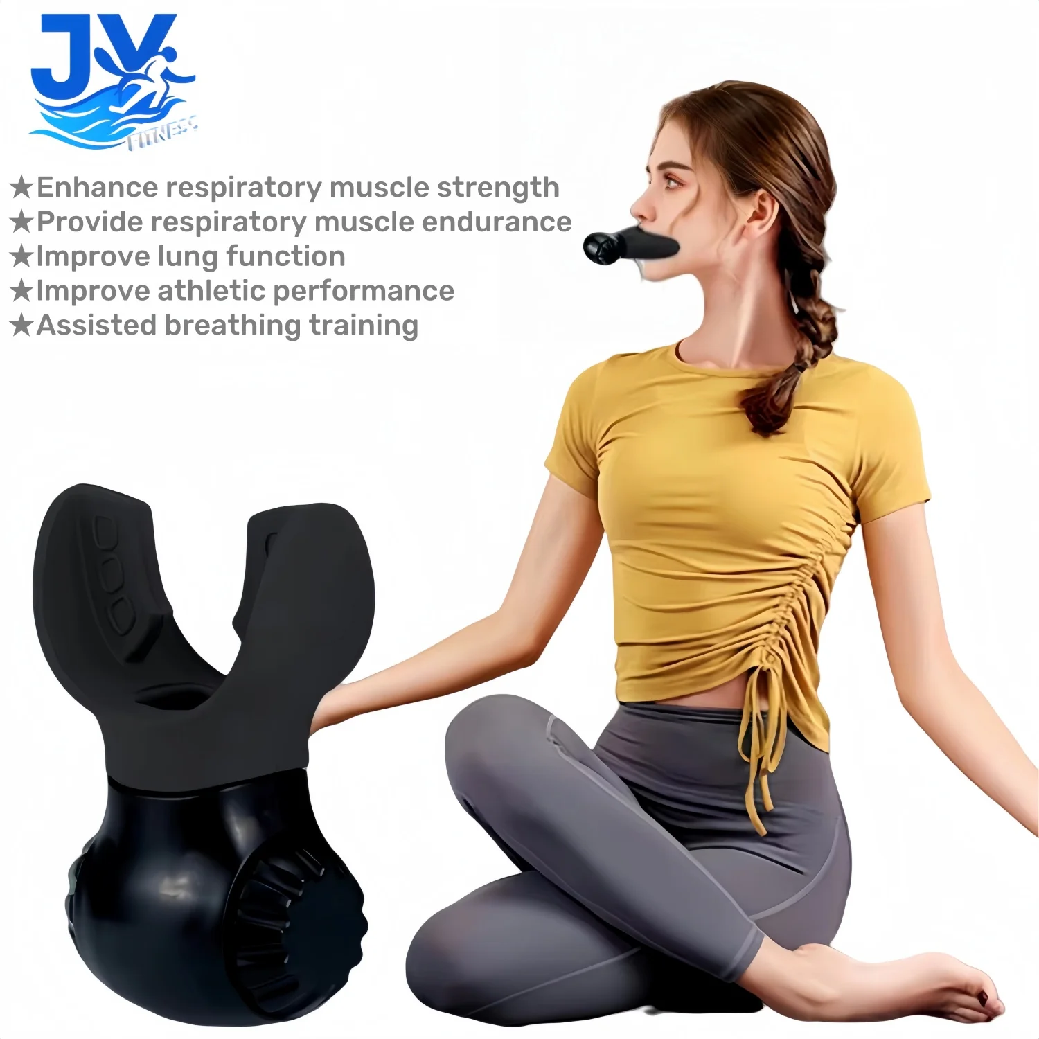 Breathing Exercise Device Breathers Trainers Exerciser with Adjustable Inspiratory/Expiratory Vibration Fitness for Wellness