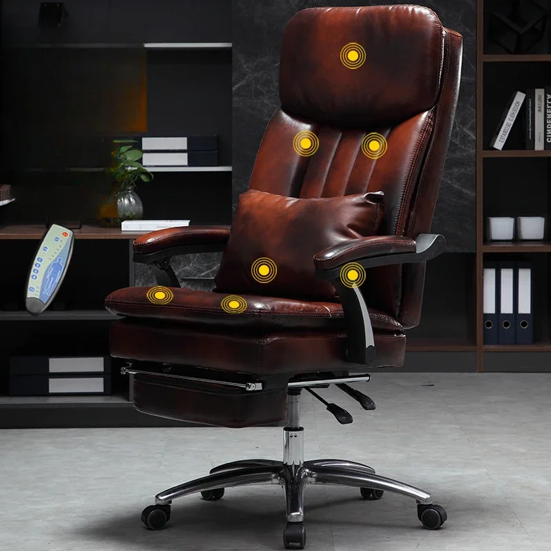 Fancy Executive Ergonomic Office Chair Leather Olive Drab Comfy Computer Chair Nordic Modern Silla Oficina Office Furniture