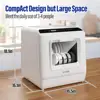 Compact Countertop Dishwasher 5L Tank 6 Cleaning Programs Double Spray Arm Design 3in1 Dishwasher Dryer Cabinet  Mini Dishwasher 5