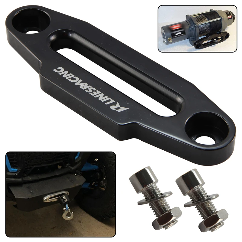 

Универсальный для ATV / UTV 3500-5500 фунтов алюминий 6061 CNC 6 ''152 мм Hawse Fairlead синтетический трос лебедки 4000-5500 фунтов. Черный