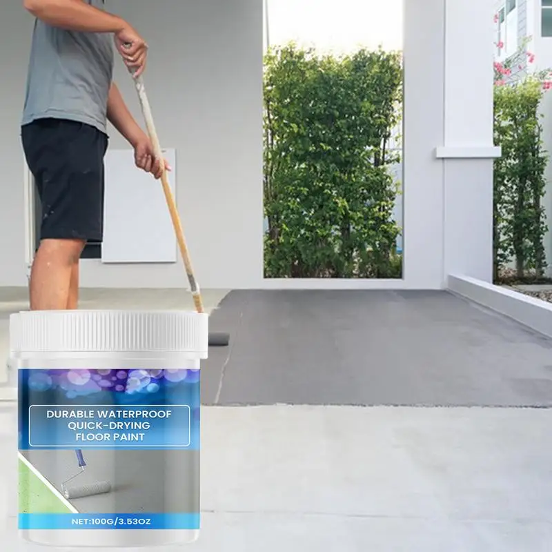 Garage Paint Floor Quick-Dry Interior Exterior Floor Paint Waterproof Resurface Kit With Brush Refinishing Tool Water-Based
