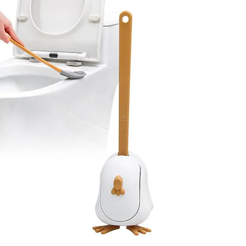 

Flexible Silicone Toilet Brush Cleaner with Long Handle Flexible Cleaner Bathroom Brush Quick Drying Holder Bathroom Accessories