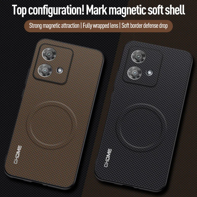 Luxury Car Magnetic Holder Shockproof Silicone Phone Case for Motorola Moto Edge 40 Neo