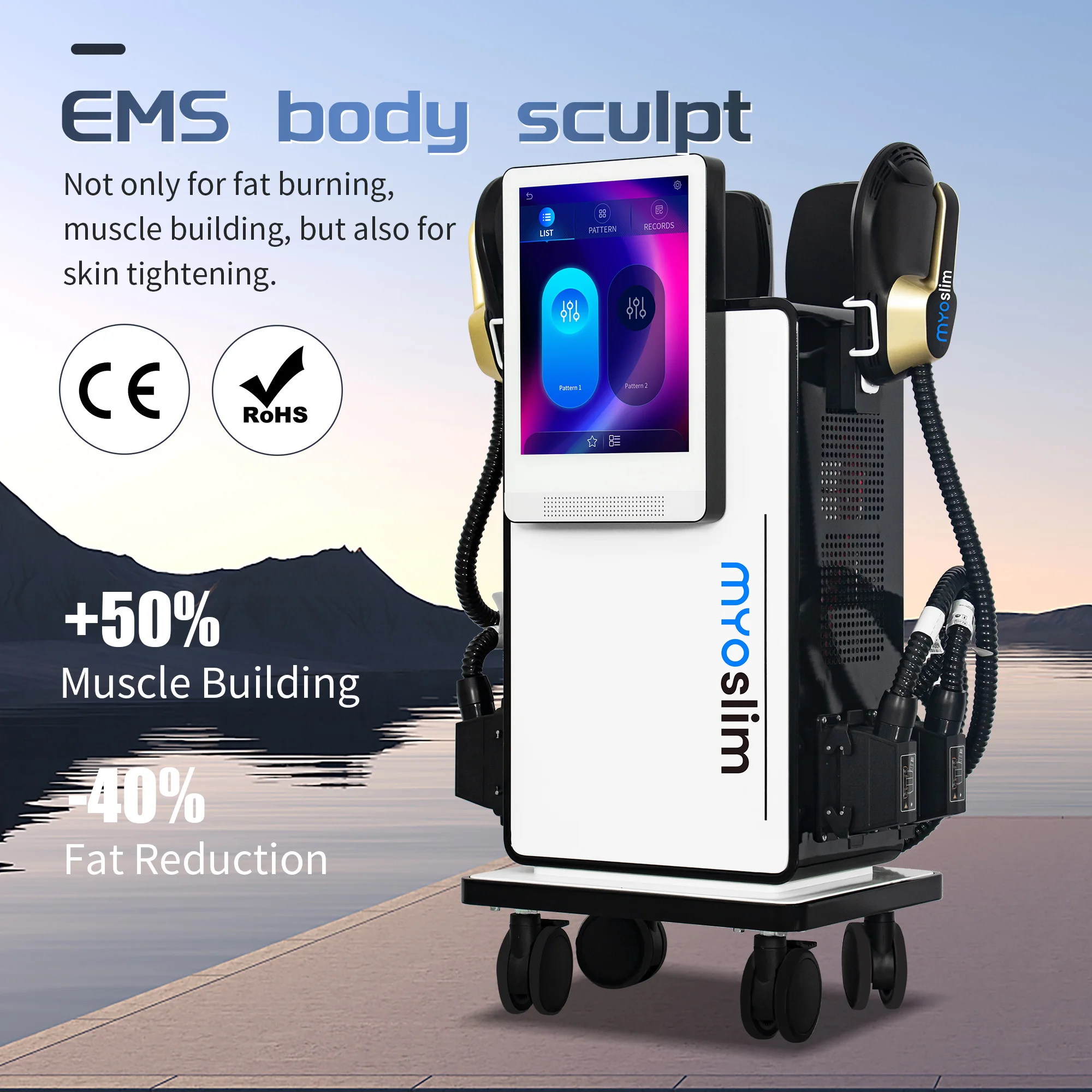 Máquina de Adelgazamiento Corporal Myosilm PRO 6500W RF, Eliminación de Grasa Electromagnética Profesional, Desarrollo Muscular, Negocio