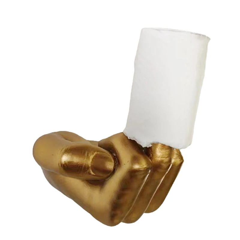 Toilet Paper Holder Creative Design Middle Finger Fun Wall Mount Middle Finger Holder Tissue Roll Paper Storage