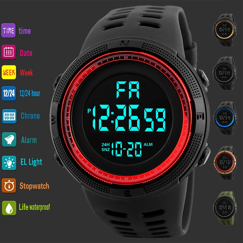 Fashion Electric Watch Large Screen Sports Multi-function Fashion Watch Men's and Women's Creative Sports Watch