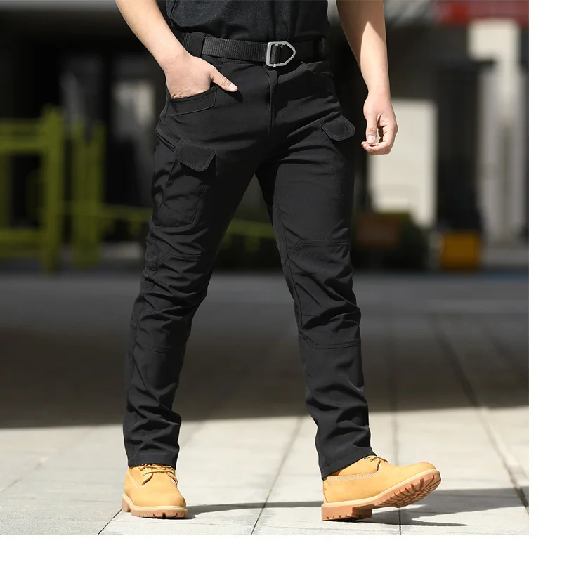 

Men Tactical Multi Pocket Waterproof Cargo Pants Elastic Breathable Asual Army Military Long Trousers